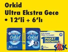 ORKİD ULTRA EKSTRA GECE 12'Lİ+6'LI HİJYENİK PED